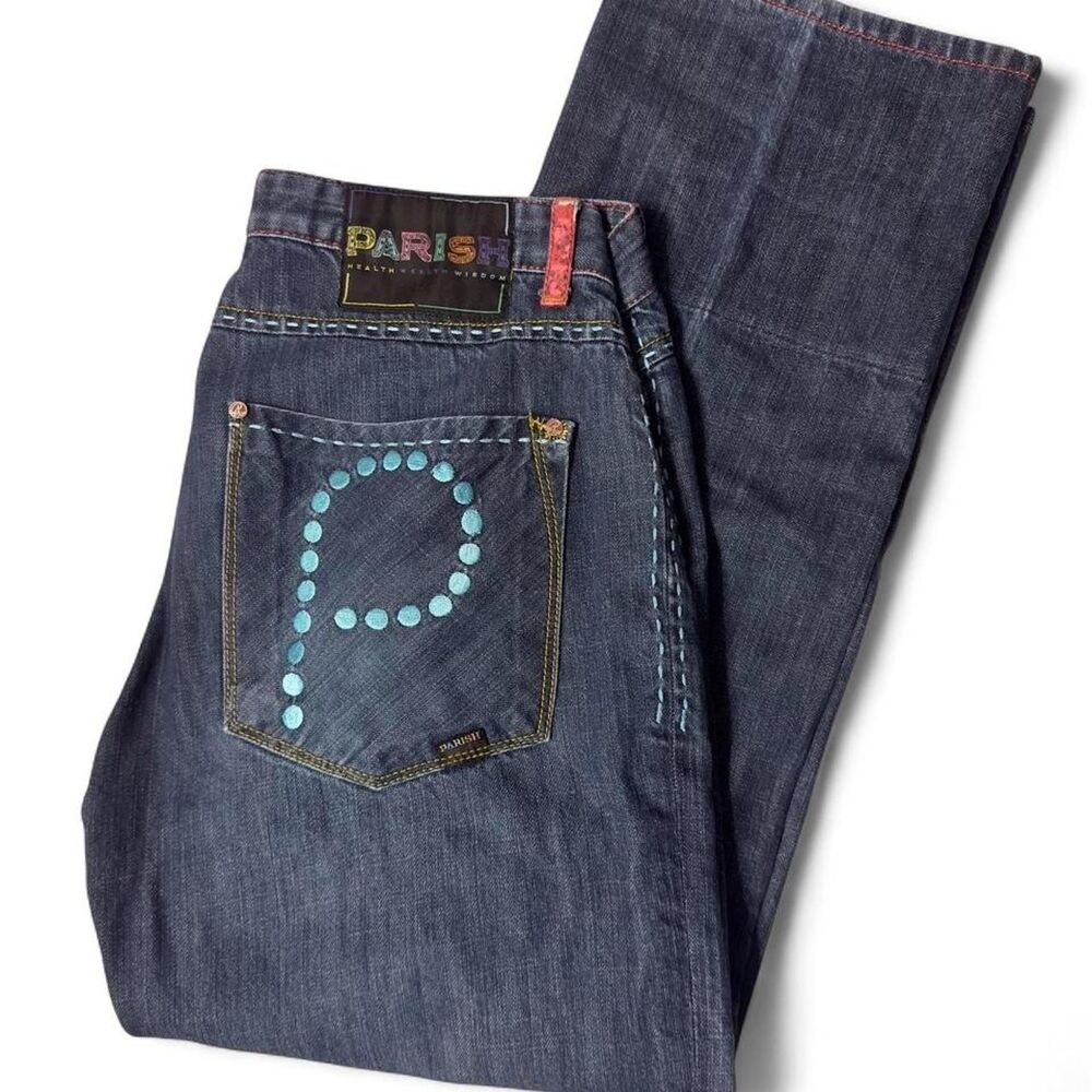 (2007-2009) Parish Nation Brocade Tapestry Jeans - Dark Wash - 36